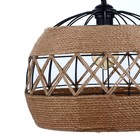 Светильник BayerLux Подвес "Джут" Е27 черный 35х35х26-126см - фото 21505880