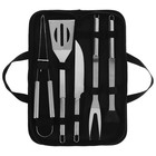 Набор для барбекю Maclay: вилка, щипцы, лопатка, нож, кисточка, 38.5 см - Фото 4