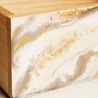 Кашпо деревянное "Мрамор" эпоксидная смола 29,9х21х25 см - фото 53691636