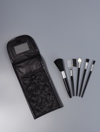 Набор кистей для макияжа SMOKY, 5 шт., футляр с зеркалом, чёрный - Фото 4