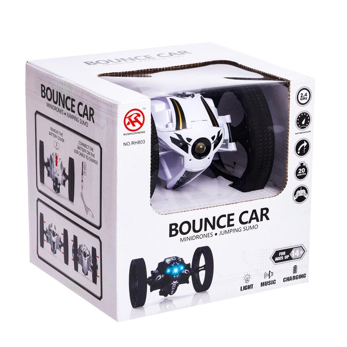 Перевёртыш радиоуправляемый «Космос», прыгает, работает от аккумулятора, без камеры, цвет чёрный 53094