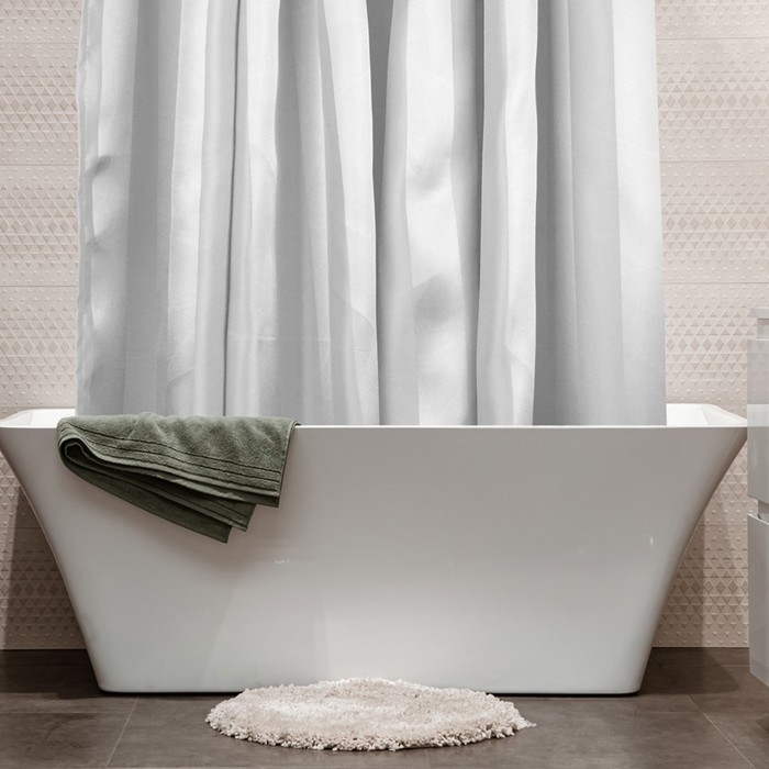 Штора для ванны Regina, размер 180х200 см, цвет белый