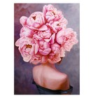 Картина-холст на подрамнике "Девушка в цветах" 50х70 см - фото 4657617