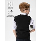 Жилет вязаный для мальчика Amarobaby Pure Love School, рост 134 см, цвет черный - Фото 4