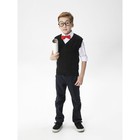 Жилет вязаный для мальчика Amarobaby Pure Love School, рост 134 см, цвет черный - Фото 5