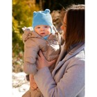 Шапочка на завязках с помпонами детская Amarobaby Pure Love Pompony, с подкладом, размер 42-44 см, цвет голубой - Фото 4