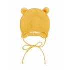 Шапочка на завязках с помпонами детская Amarobaby Pure Love Pompony, с подкладом, размер 42-44 см, цвет жёлтый - Фото 7