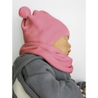 Шапочка на завязках с помпонами детская Amarobaby Pure Love Pompony, с подкладом, размер 42-44 см, цвет розовый - Фото 5