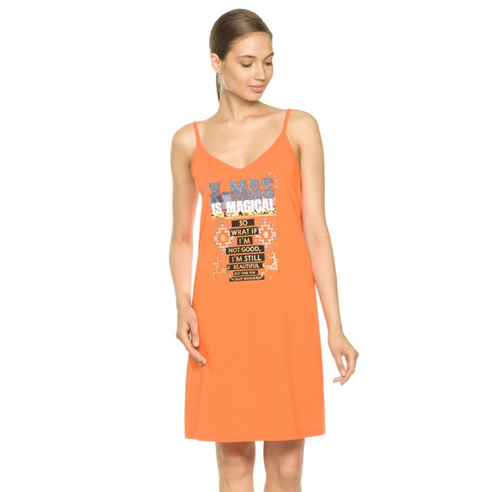 Платье женское, размер M, цвет оранжевый