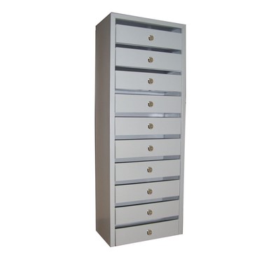 Ящик почтовый многосекционный, 10 секций, серый, «Старый Век»