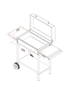 Мангал MAH 203, 128.5×52×90.1 см, 2 мм, колеса, боковые полки, крышка - Фото 8