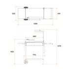 Мангал MAH 203, 128.5×52×90.1 см, 2 мм, колеса, боковые полки, крышка - Фото 9