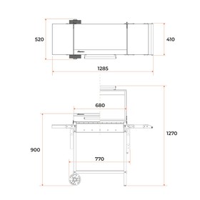 Мангал MAH 203, 128.5×52×90.1 см, 2 мм, колеса, боковые полки, крышка  (артикул 7690954)  большой выбор товаров оптом и в розницу по низким ценам с доставкой