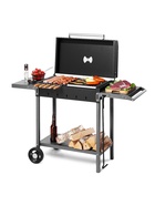 Мангал MAH 203, 128.5×52×90.1 см, 2 мм, колеса, боковые полки, крышка - Фото 1