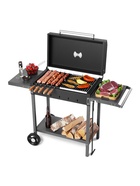 Мангал MAH 203, 128.5×52×90.1 см, 2 мм, колеса, боковые полки, крышка - Фото 3