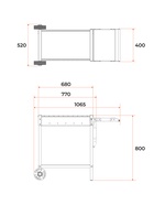 Мангал «МАН 202», 106.5×52×79.7 см, 2 мм, колёса, боковая полка  (артикул 7690955)  большой выбор товаров оптом и в розницу по низким ценам с доставкой