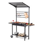 Мангал MAH 304, 154×69.5×195 см, с крышей, боковые полки, колеса - Фото 2