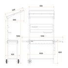 Мангал MAH 304, 154×69.5×195 см, с крышей, боковые полки, колеса - Фото 5