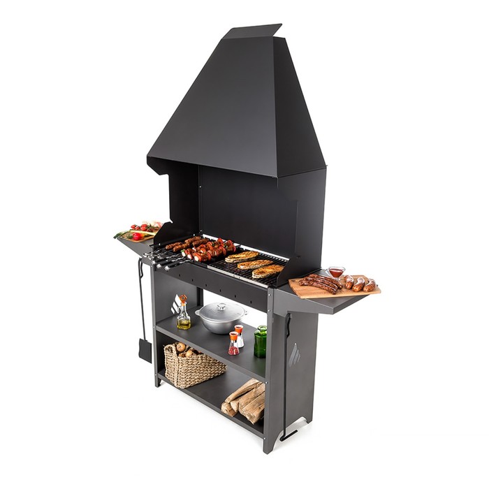 Мангал Professional Standart Zont PSZ3000, 159×40×210 см, 3 мм, полки, с крышей - Фото 1