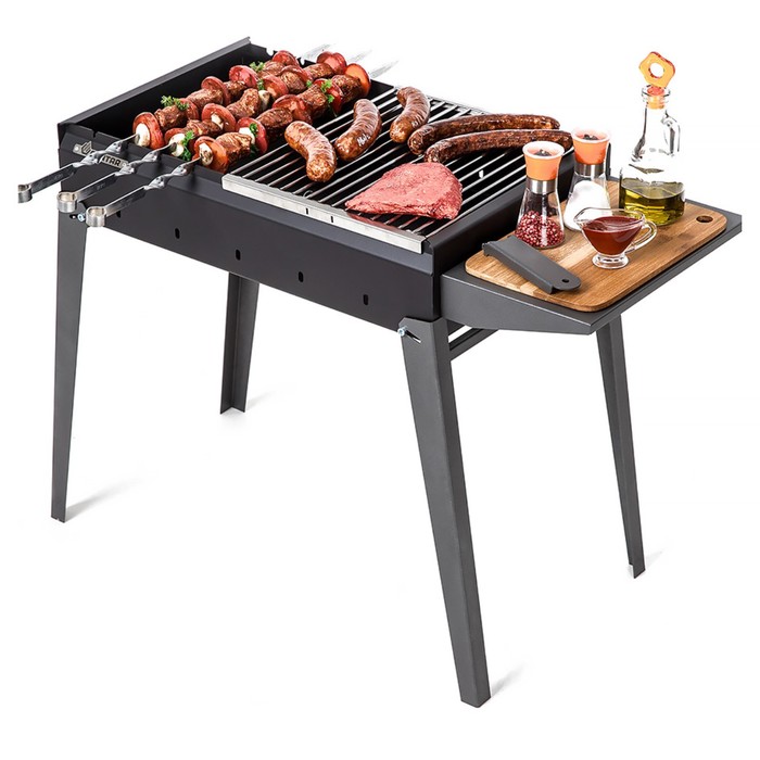 Мангал «Классика 600», 84.6×38×60.7 см, 2 мм, складные ножки, боковая полка - Фото 1