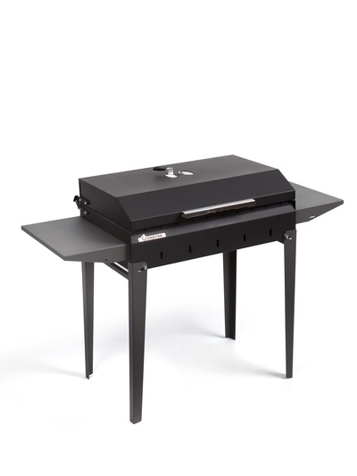 Мангал «Классика 600К», 100.2×38×69 см, 2 мм, складные ножки, боковые полки, крышка