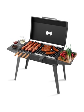 Мангал «Классика 600К», 100.2×38×69 см, 2 мм, складные ножки, боковые полки, крышка  (артикул 7690969)  большой выбор товаров оптом и в розницу по низким ценам с доставкой