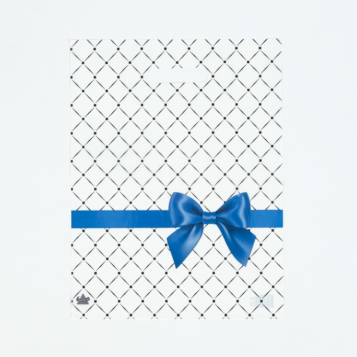 Пакет "Синий бантик", полиэтиленовый, с вырубной ручкой, 40 х 31 см, 30 мкм - Фото 1