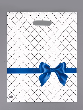 Пакет «Синий бантик», полиэтиленовый, с вырубной ручкой, 40?31 см, 30 мкм (комплект 50 шт)