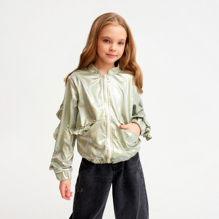 Жакет (бомбер) детский MINAKU: Casual Collection KIDS, зелёный, рост 146 см - Фото 1