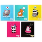 Комплект тетрадей из 5 штук, 36 листов в клетку Calligrata "У меня лапки", обложка мелованный картон, блок офсет - фото 24012149