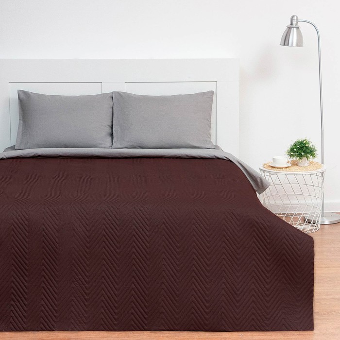 Покрывало Экономь и Я 240х210±5см, цвет коричневый - Фото 1