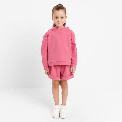 Костюм детский (толстовка, шорты) KAFTAN Basic line, рост 122-128 см, фуксия