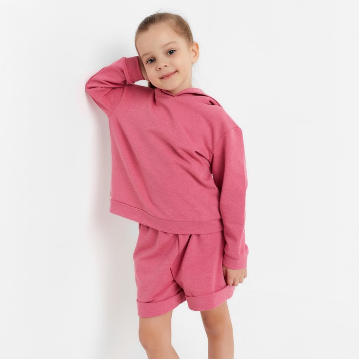 Костюм детский (толстовка, шорты) KAFTAN Basic line, рост 122-128 см, фуксия