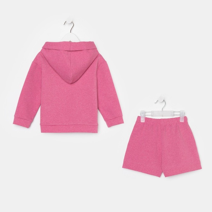 Костюм детский (толстовка, шорты) KAFTAN Basic line, рост 122-128 см, фуксия