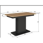 Стол обеденный раскладной «СО–3», 1200(1500)х650×756 мм, цвет антрацит/дуб крафт золотой  (артикул 7753328)  большой выбор товаров оптом и в розницу по низким ценам с доставкой