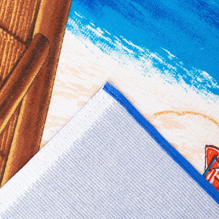 Полотенце пляжное Релакс 100х150 см, синий, хлопок - фото 1900071907