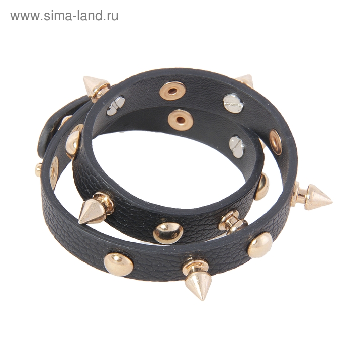 Браслет «Шипы страсти», цвет чёрный в золоте - Фото 1
