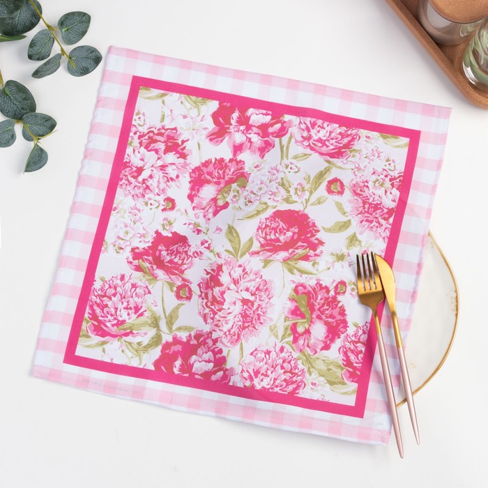 Набор салфеток, розовый, размер 40×40 см, 2 шт. - Фото 1