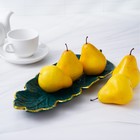 Блюдо для фруктов Доляна «Золотой лист», 37×14 см, цвет зелёный - фото 4347163