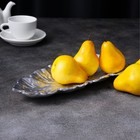 Блюдо для фруктов Доляна «Себеряный лист», 37×14 см, цвет серебряный - Фото 6