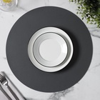 Салфетка сервировочная на стол «Тэм», d=38 см, тёмно-серая - Фото 5