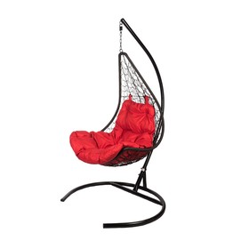 {{photo.Alt || photo.Description || 'Кресло - кокон Wind, подвесное, с красной подушкой, со стойкой, чёрное'}}