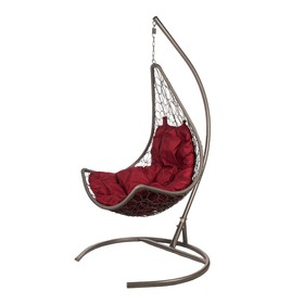 {{photo.Alt || photo.Description || 'Кресло - кокон Wind, подвесное, с бордовой подушкой, со стойкой, серое'}}