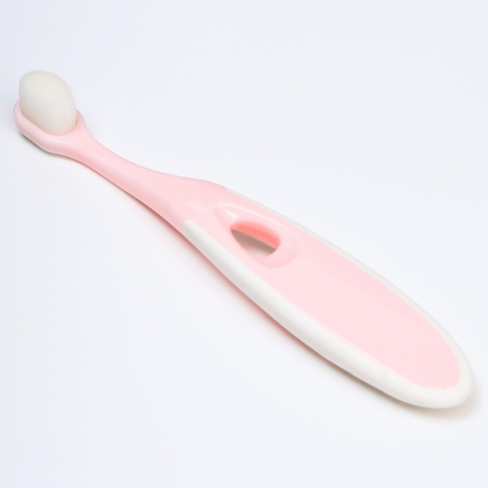 Детская зубная щетка с мягкой щетиной, нейлон, цвет розовый - Фото 1