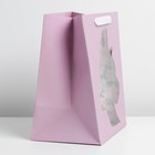 Пакет подарочный ламинированный с пластиковым окном, упаковка, «Лилия», 30,5 х 25 х 17,5 см - Фото 4