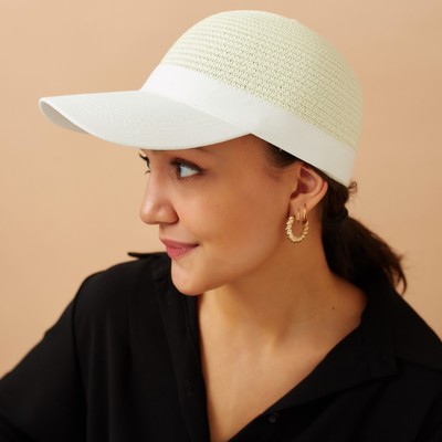 Кепка женская плетеная MINAKU, молочный, размер 56-58