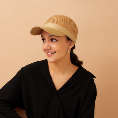 Кепка женская плетеная MINAKU, коричневый, размер 56-58