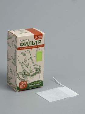 Набор фильтр-пакетов для заваривания чая с завязками, для кружки, 100 шт., 5×7 см  (артикул 7150598)  большой выбор товаров оптом и в розницу по низким ценам с доставкой