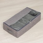 Короб для хранения обуви «Рон», 58×30×15 см, цвет серый - Фото 4