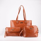 Набор сумок на молнии, цвет рыжий - фото 9609018
